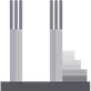 zwei Säulen mit Treppe